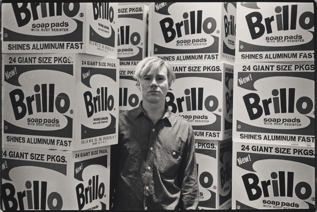 Andy Warhol at the opening of the The Personality of the Artist at Stable Gallery, April 21st, 1964